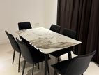 Granite Dining Table with Cushion Chairs