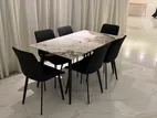 Granite Dining Table with Cushion Chairs