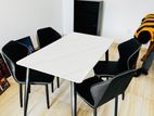 Granite Dining Table with Cushion Chairs