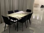 Granite Dining Table with Cushion Chairs