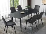 Granite Dining Table with Cushion Chairs