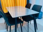 Granite Dining Table with Cushion Chairs