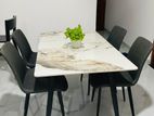 Granite Dining Table with Cushion Chairs