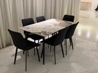 Granite Dining Table with Cushion Chairs