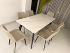 Granite Dining Table with Cushion Chairs