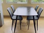 Granite Dining Table with Cushion Chairs