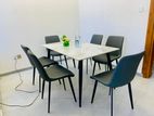 Granite Dining Table with Cushion Chairs