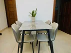 Granite Dining Table with Cushion Chairs