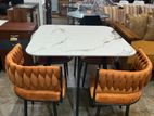 Granite Space Saving Dining Set + 4 Chair