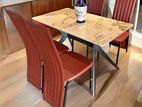 Granite Top 4 Chair Cross Dining Table Set A56#