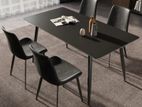 Granite Top 4 Chair Dining Table Set GT415 Black