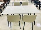 Granite Top 4 Chair Dining Table Set GT415 Light Gray