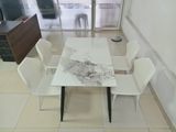 Granite Top Dining Table 4 Chair Set