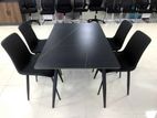 Granite Top Dining Table Set GT415 Black