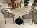 Granite Top Table With 2 Chair Set ASH 🩶