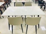 Granite Top With Cushion 4 Chair Dining Table Set