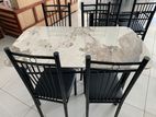 Granite Top With Steel 4 Chair Set