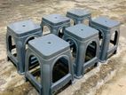 Gray plastic stools