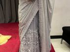 Grey Embroidery Saree With Blouse