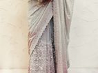 Grey Embroidery Saree With Blouse
