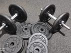Gym Dumbells with Plates Set