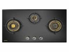 Hafele Built in Gas Hob 3 Burner Black Glass (78 Cm) : 538.41.505