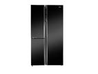 Haier 598L Side By Triple Door Inverter Refrigerator - Black Glass