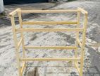 Half wooden cloth racks