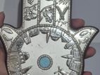 Antique Silver-Toned Metal Hamsa Wall Hanging