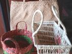 Hand made bag and baskets