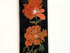 Hand-Painted Red Floral Wall Art