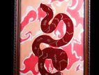 Handcrafted Chinese Dragon Textile Art Panel- Framed