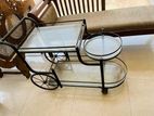 Handmade Iron with Glass Trolly Tray
