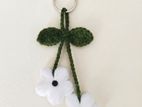 Handmade pompom Floral Keychain