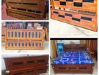 Heavy Teak Box Bed With 2 Layer Mattress 6ft *5ft