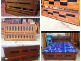 Heavy Teak Box Bed With 2 Layer Mattress 6ft *5ft