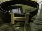 Hermes Black Leather Belt