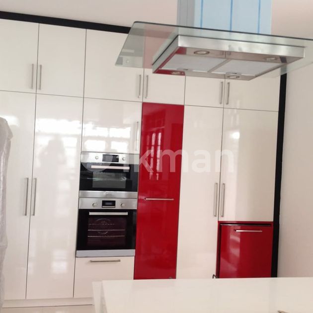 High Gloss two tone Pantry Cupboards With Granite top Homagama ikman