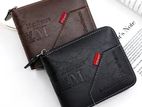 High Quality Pu Leather Zipper Wallet for Men