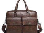 Waterproof Business Leather Laptop Bag Briefcase