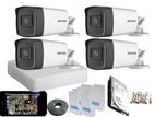 Hikvision 5 Mega pixel 2K Turbo HD 30 meter Night-Vision 4 CCTV Cam Pack