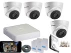 Hikvision weather proof Turbo HD Turret 4 CCTV camera package