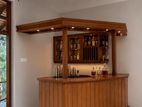 Wooden Home Bar Setup