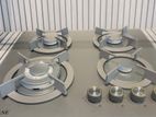 Home Base Black Stainless Steel 4 Burner Hob