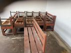 Hotel used wooden long chairs