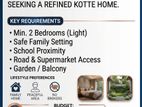 House Wanted for Rent in Kotte | Budget Rs. 80,000–150,000