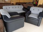 ID Brand new Leather Two Tone L sofa 3+1+1