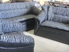 ID Leather New Sofa Set Black Two Tone 631 - 3+2+1