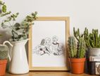 Illustrator Wallart Different Size With Glass Frame