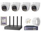 IMOU 3MP 2K 4-Camera PoE IP Siren red and blue alarm light CCTV Package